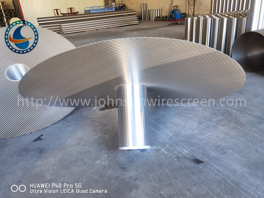 Ζυγισμένα Ss 304 Johnson V Wire Screen Slot 200 μm με υψηλή ανοικτή περιοχή